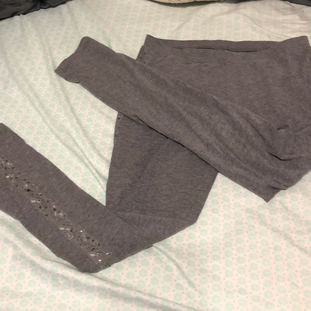 Gray leggings with a little sparkle